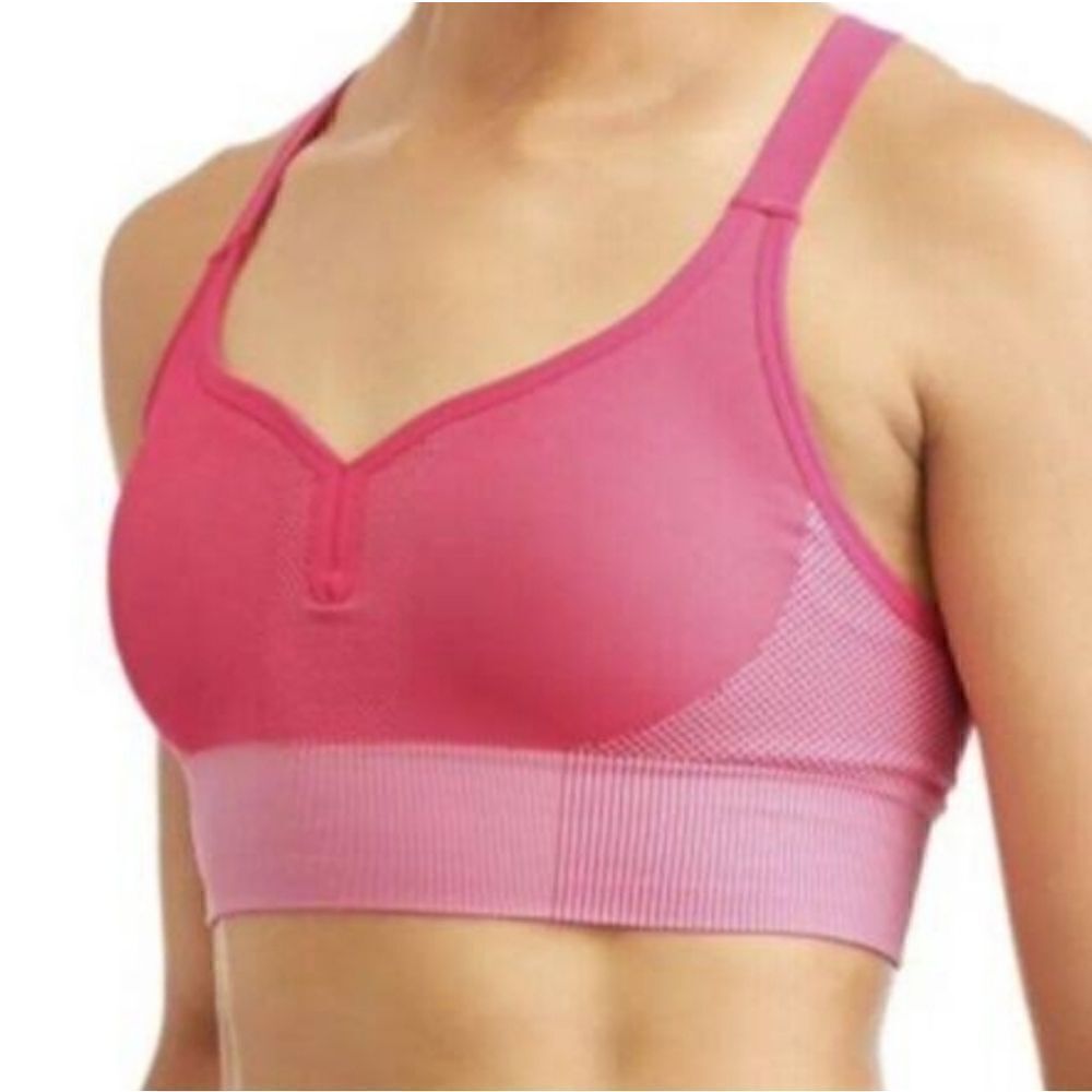 ATHLETIC WORKS Women’s Longline Sports Bra Small Impact Fuchsia